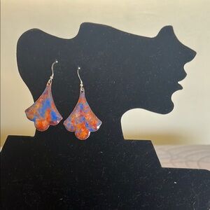 Vibrant Blue and Orange Earrings